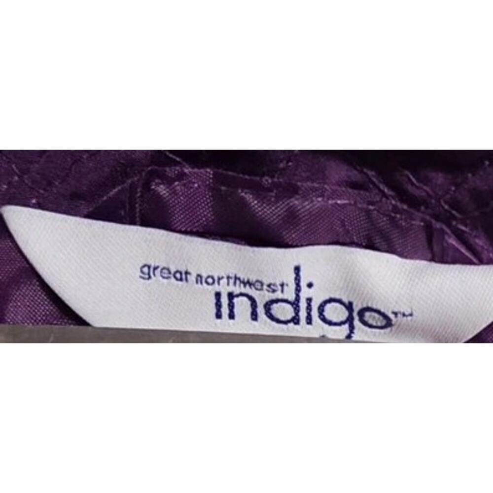 Great Northwest Indigo Women's Quilted Vest Purple Size M Full Zip Pockets - Picture 3 of 7